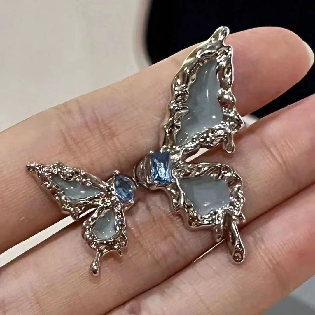 asymmetric butterfly earrings