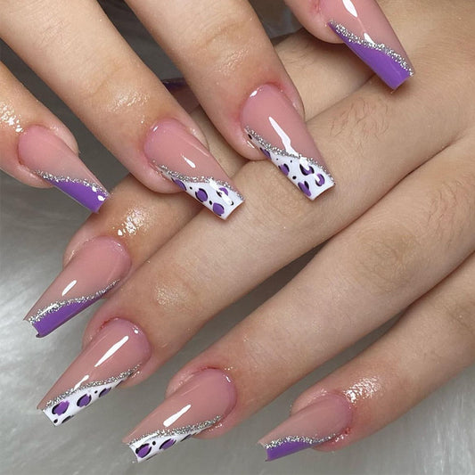 Purple Glam French Tip Press-On Nails - Mix & Match Ready