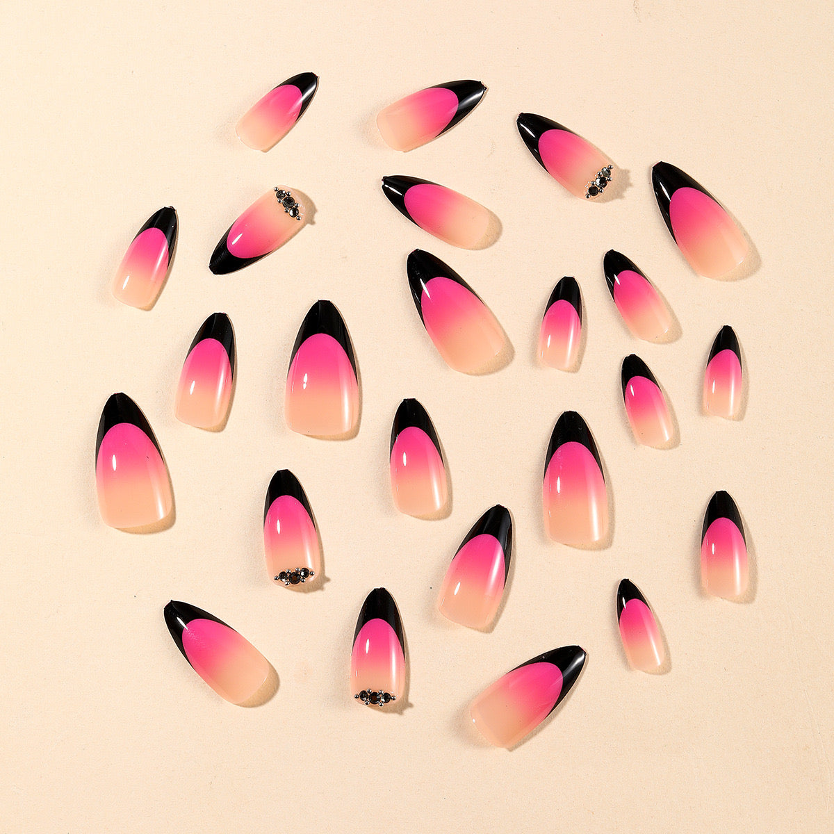 Pink Gradient Stiletto Press-On Nails - Glamorous & Edgy