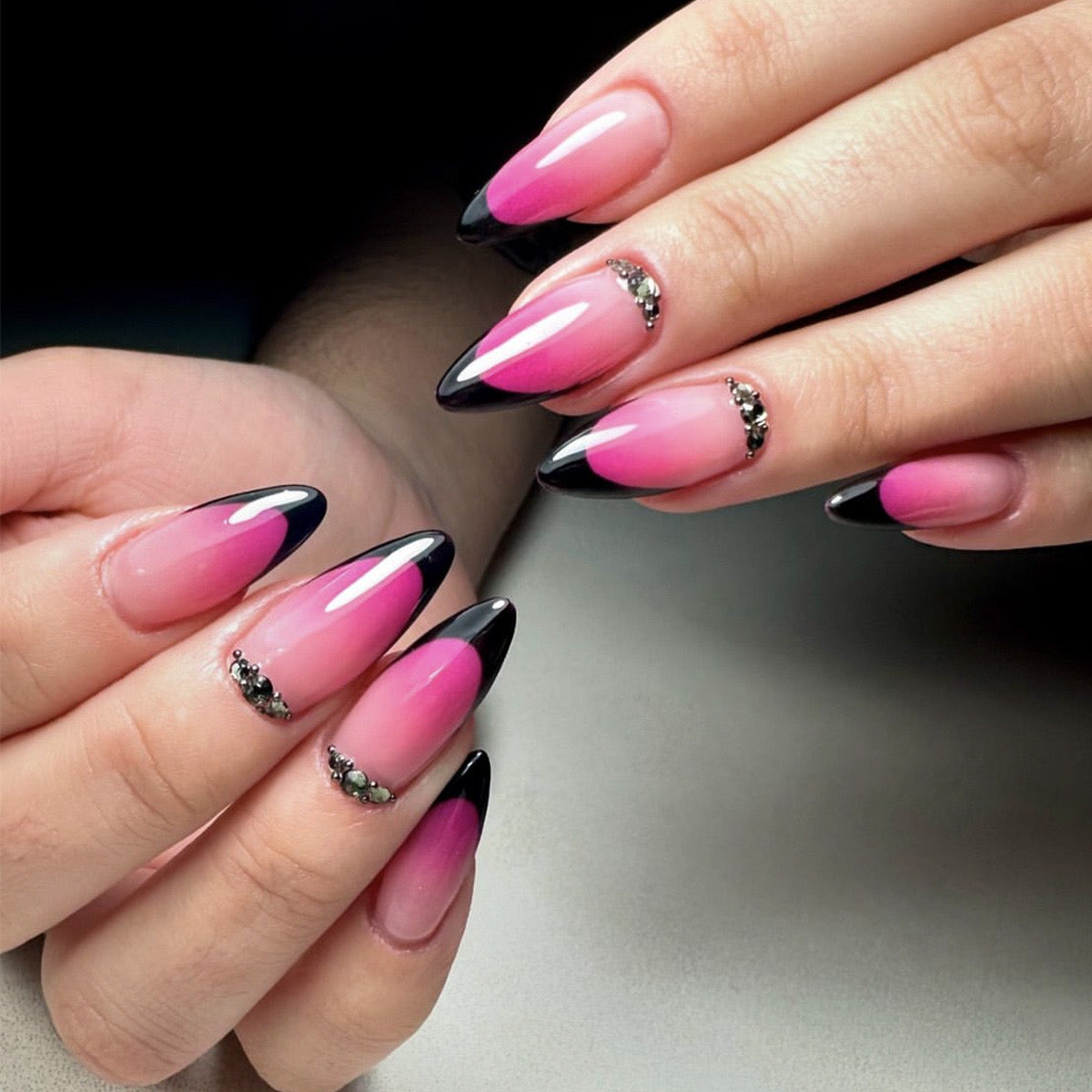 Pink Gradient Stiletto Press-On Nails - Glamorous & Edgy