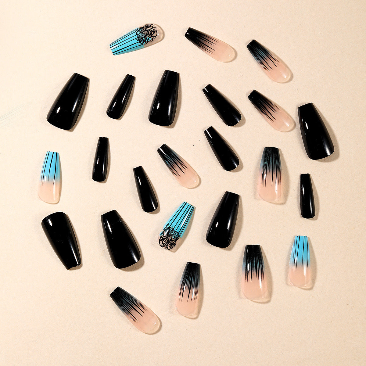 Elegant Gradient Press-On Nails