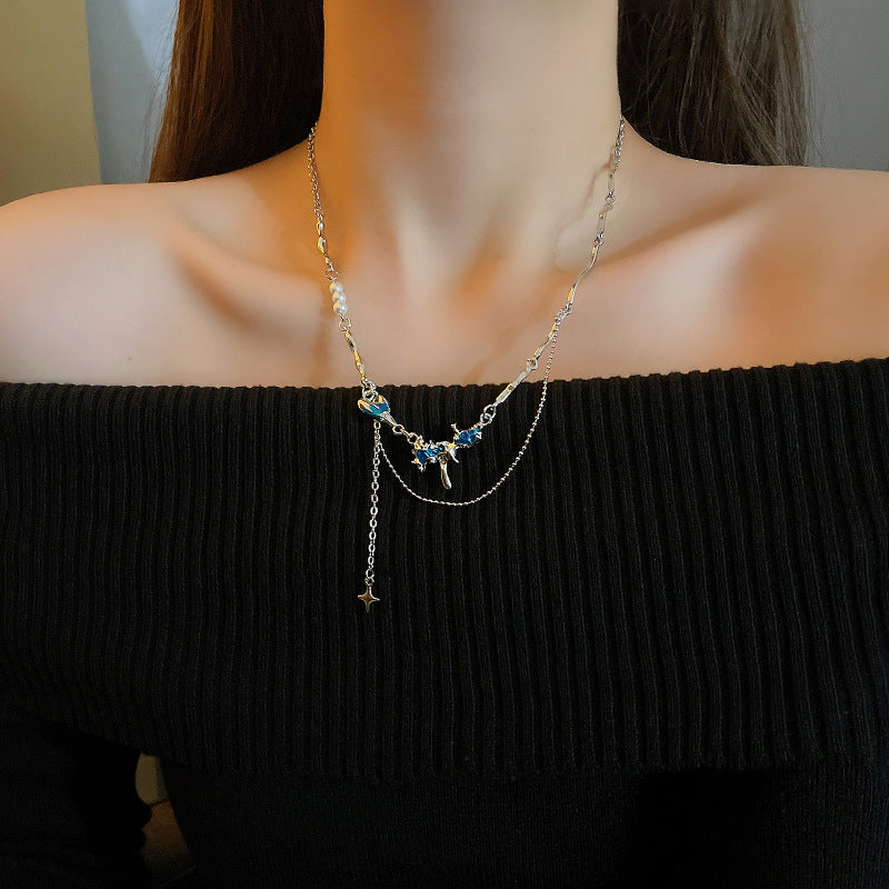 'Frozen Splash' blue gem stone necklace