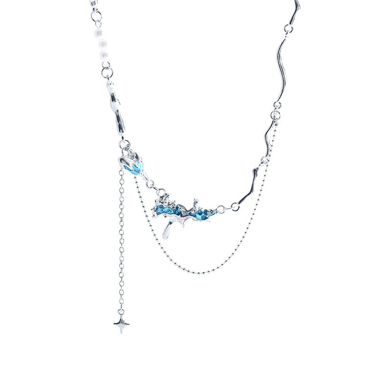 'Frozen Splash' blue gem stone necklace